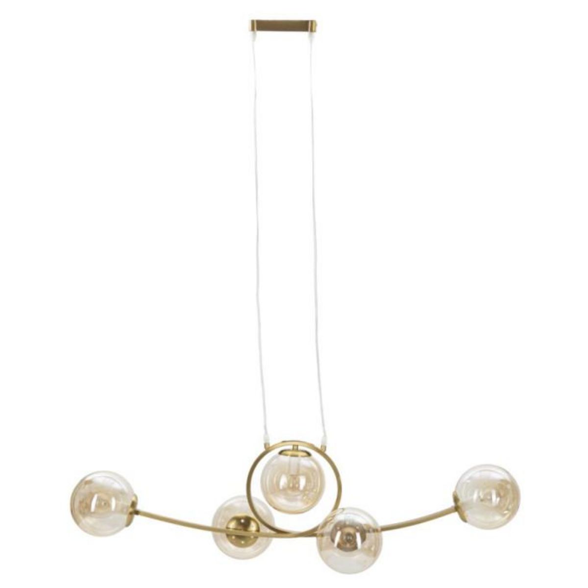 Paris Prix Lampe Suspension 5 Sphères  Japan  100cm Or