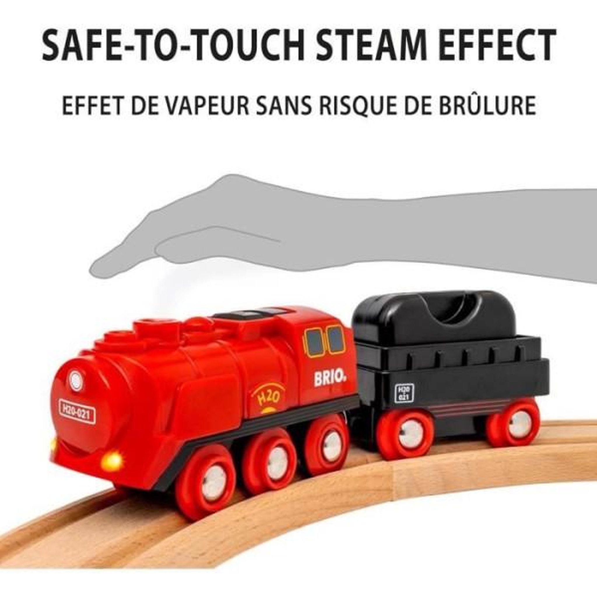 Voir la diapositive 4 : RAVENSBURGER Circuit locomotive a piles a vapeur - brio world - 36017 - circuit en bois - rouge