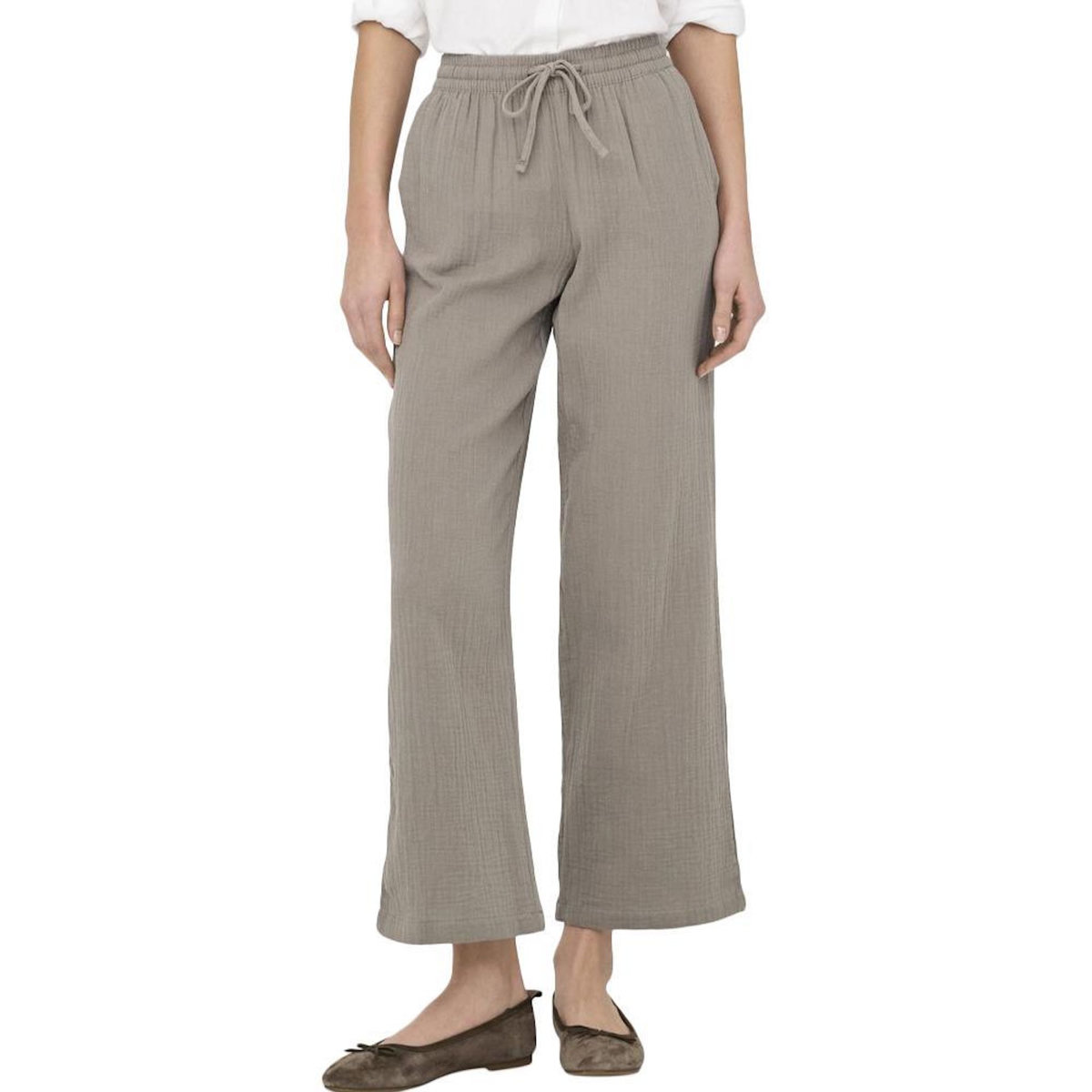 JACQUELINE DE YONG Pantalon Fluide Taupe Femme JDY PHANTOM