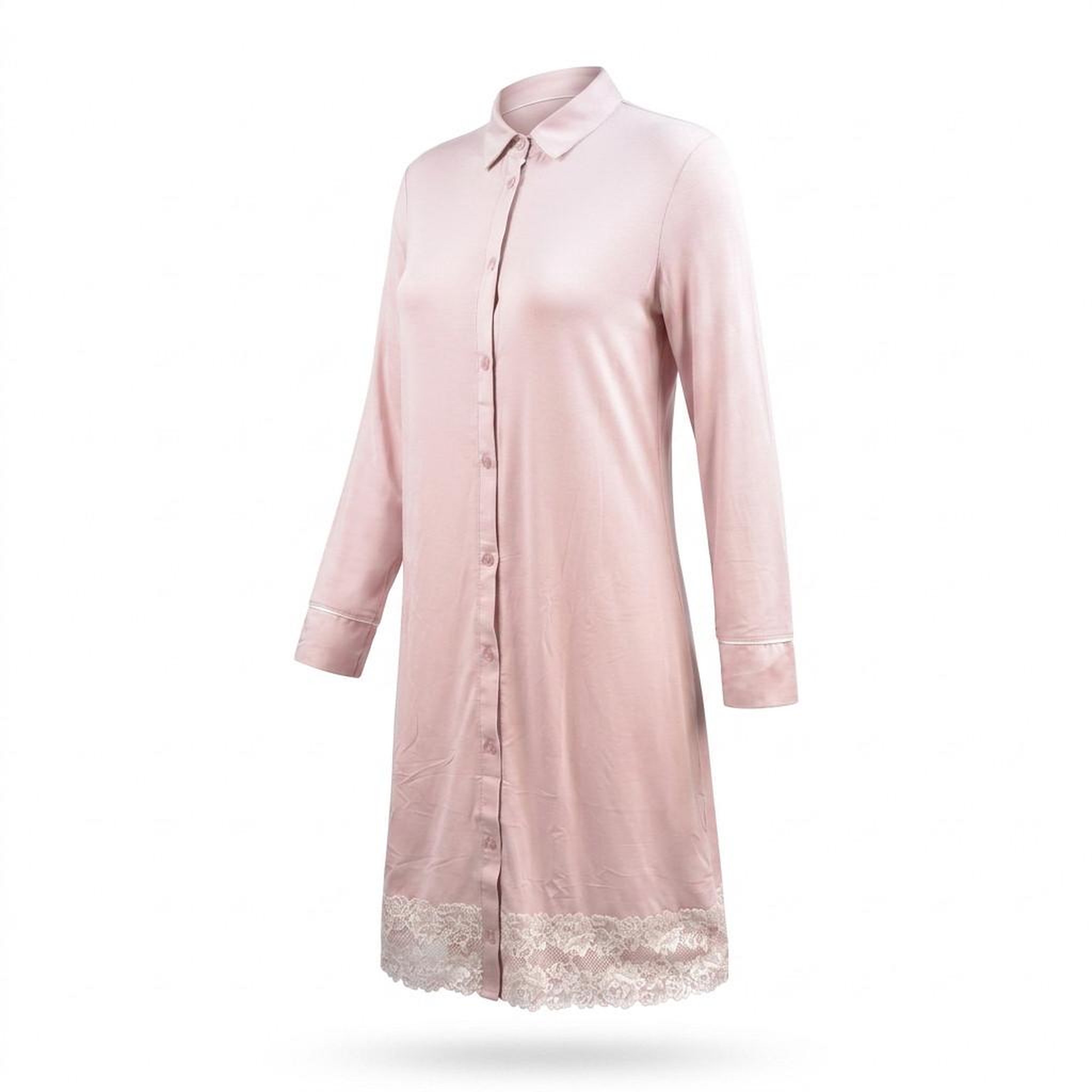 Voir la diapositive 1 : OZABI OZABI Chemise de Nuit Femme Boutonnée Dentelle Viscose