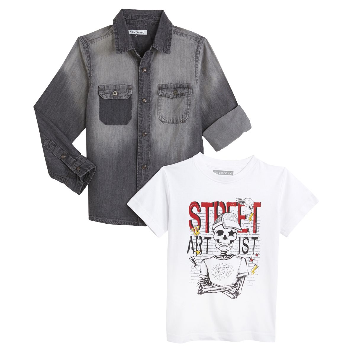 IN EXTENSO Chemise + tee-shirt Garçon