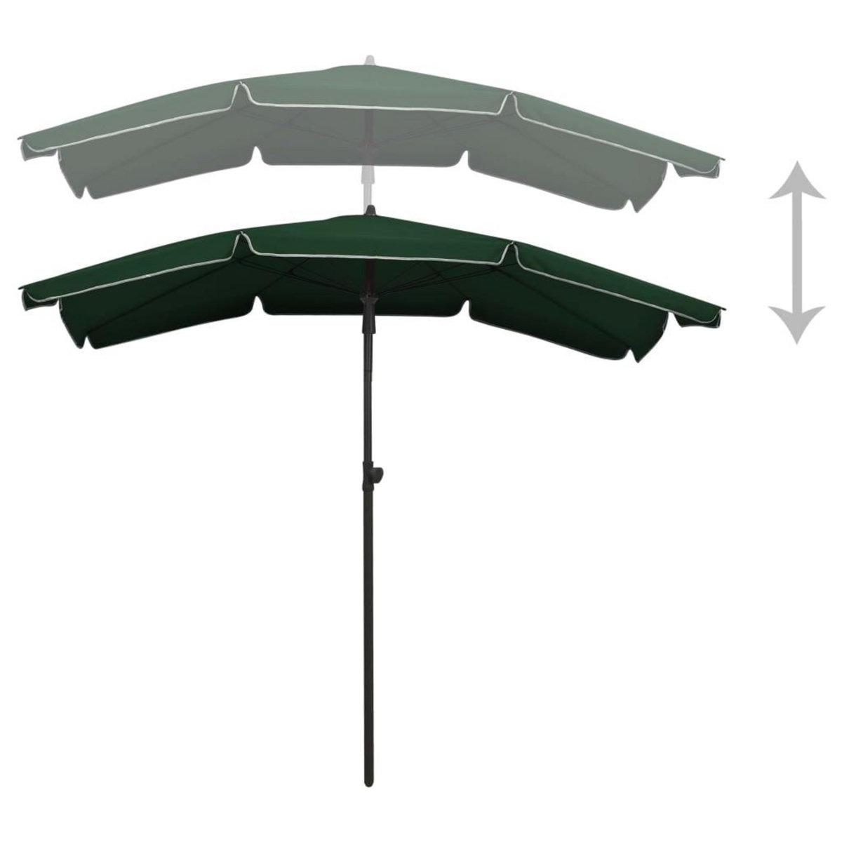 VIDAXL Parasol de jardin avec mat 200x130 cm vert
