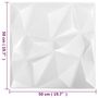 Voir la diapositive 6 : VIDAXL Panneaux muraux 3D 24 pcs 50x50 cm Blanc diamant 6 m^2