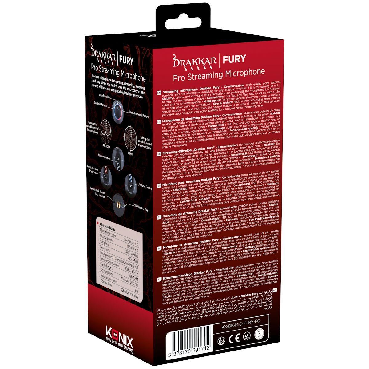 Konix Micro Streaming DRAKKAR FURY PRO STREAMING MIC