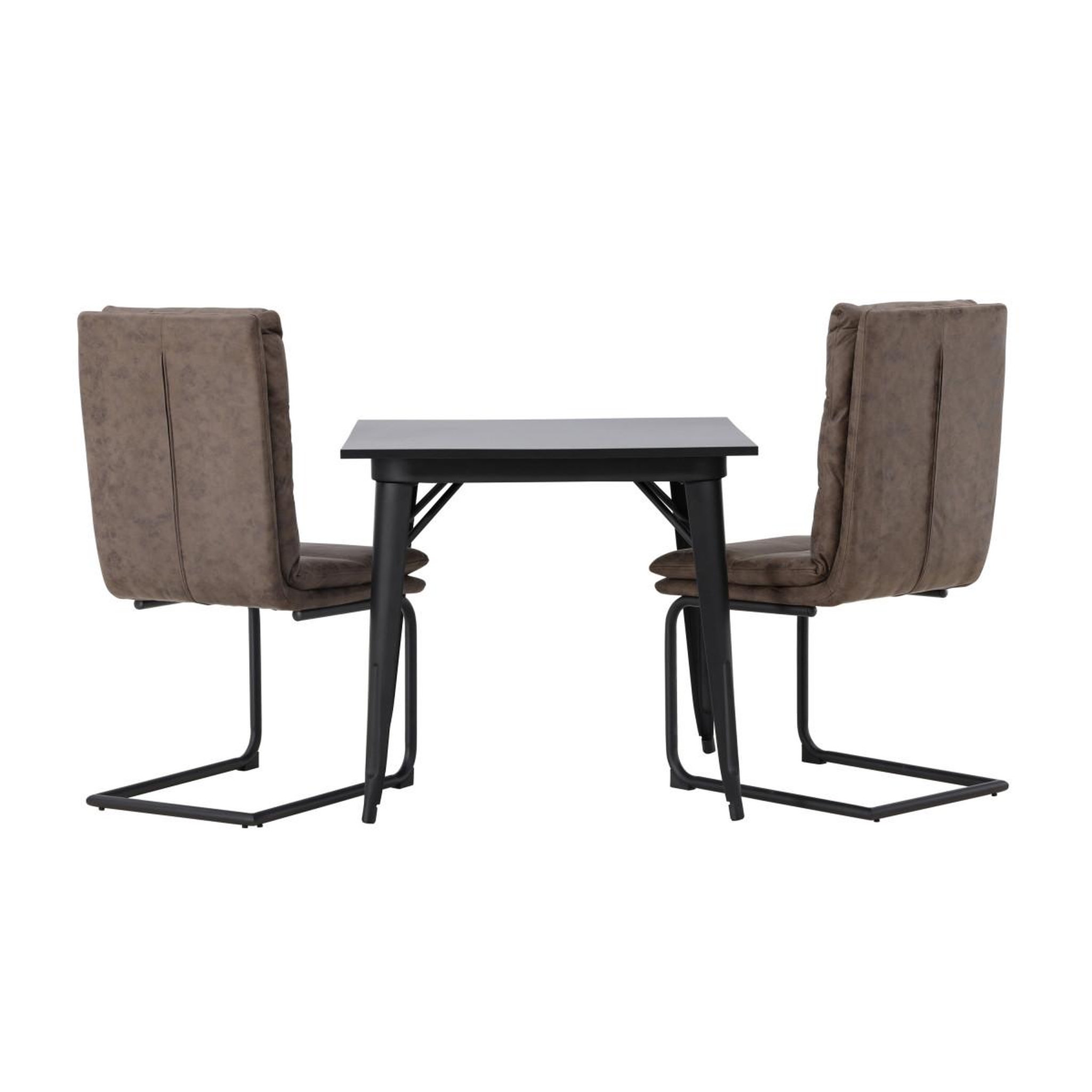 Voir la diapositive 6 : Paris Prix Ensemble table à manger 2 chaises  tempe & zizo  80cm noir & marron
