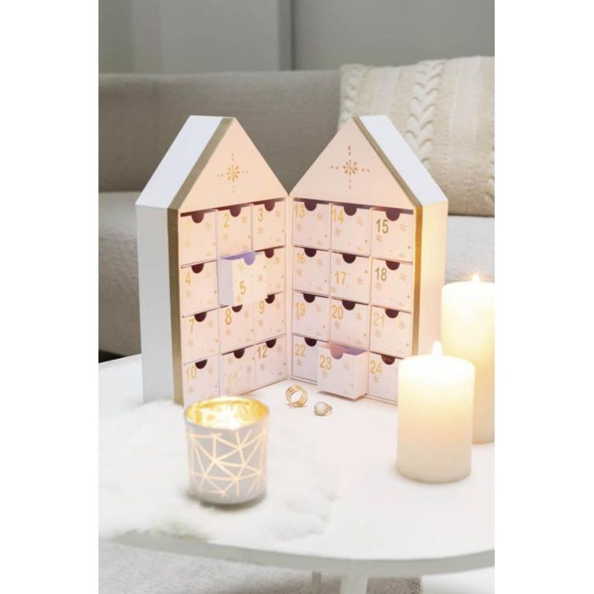 Paris Prix Calendrier de l'Avent Personnalisé  Maison  34cm Blanc