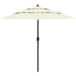 VIDAXL Parasol de jardin a 3 niveaux avec mat en aluminium sable 2,5 m