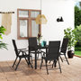 Voir la diapositive 1 : VIDAXL Ensemble a manger de jardin 5 pcs noir