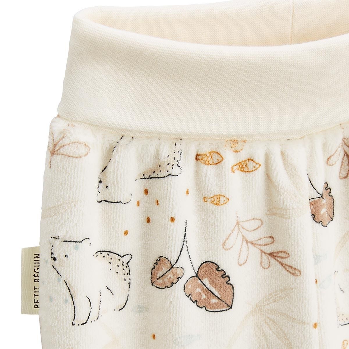 Petit Béguin Ensemble gilet et pantalon bébé en velours Câlins