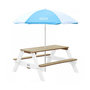 Voir la diapositive 1 : Axi House AXI Table Picnic NICK Brun Blanc avec parasol Bleu Blanc 98x95x49cm