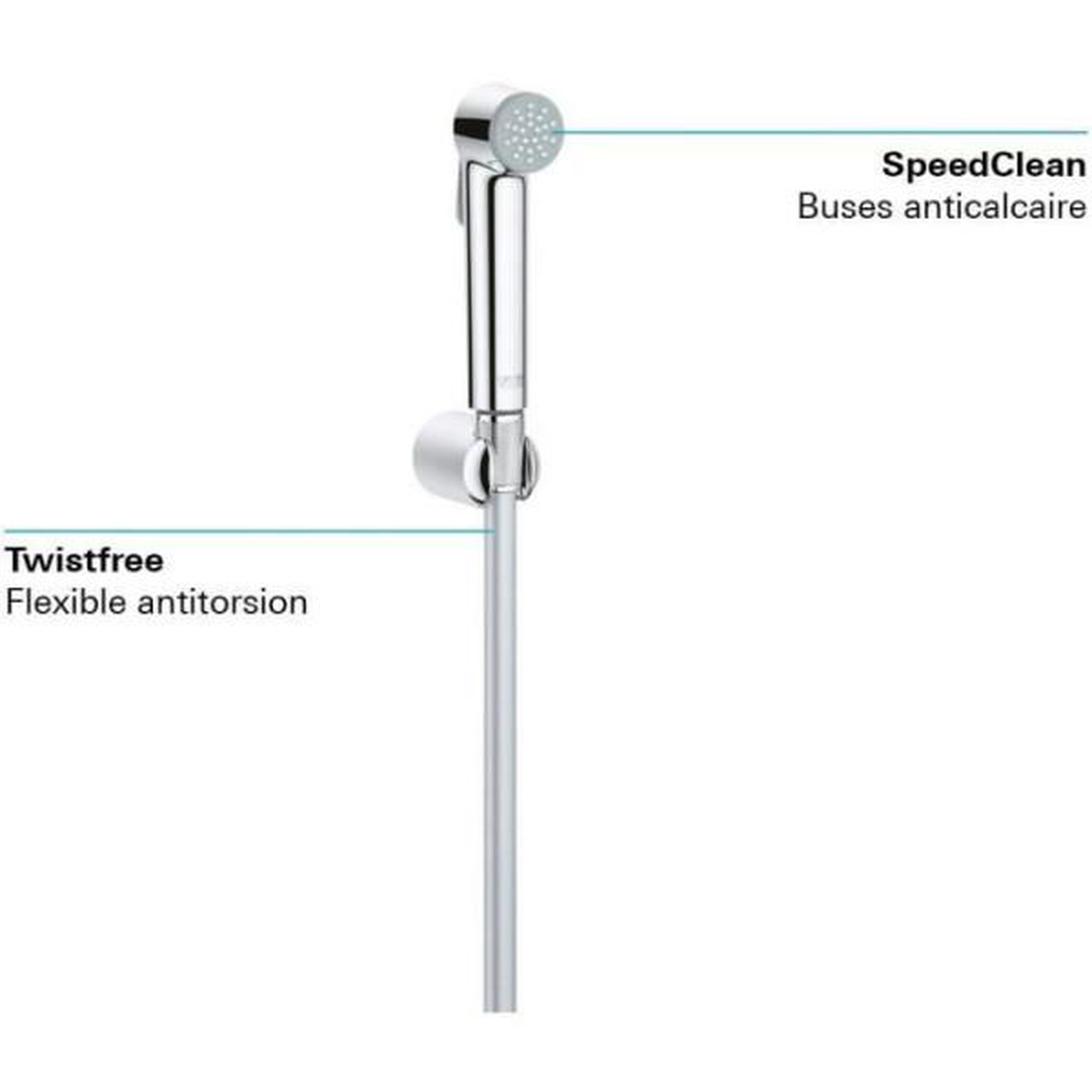 Voir la diapositive 3 : Grohe Ensemble de douche 1 jet avec support mural grohe vitalio trigger spray 30 chromé