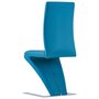 VIDAXL Chaises a manger avec forme de zigzag lot de 4 bleu similicuir