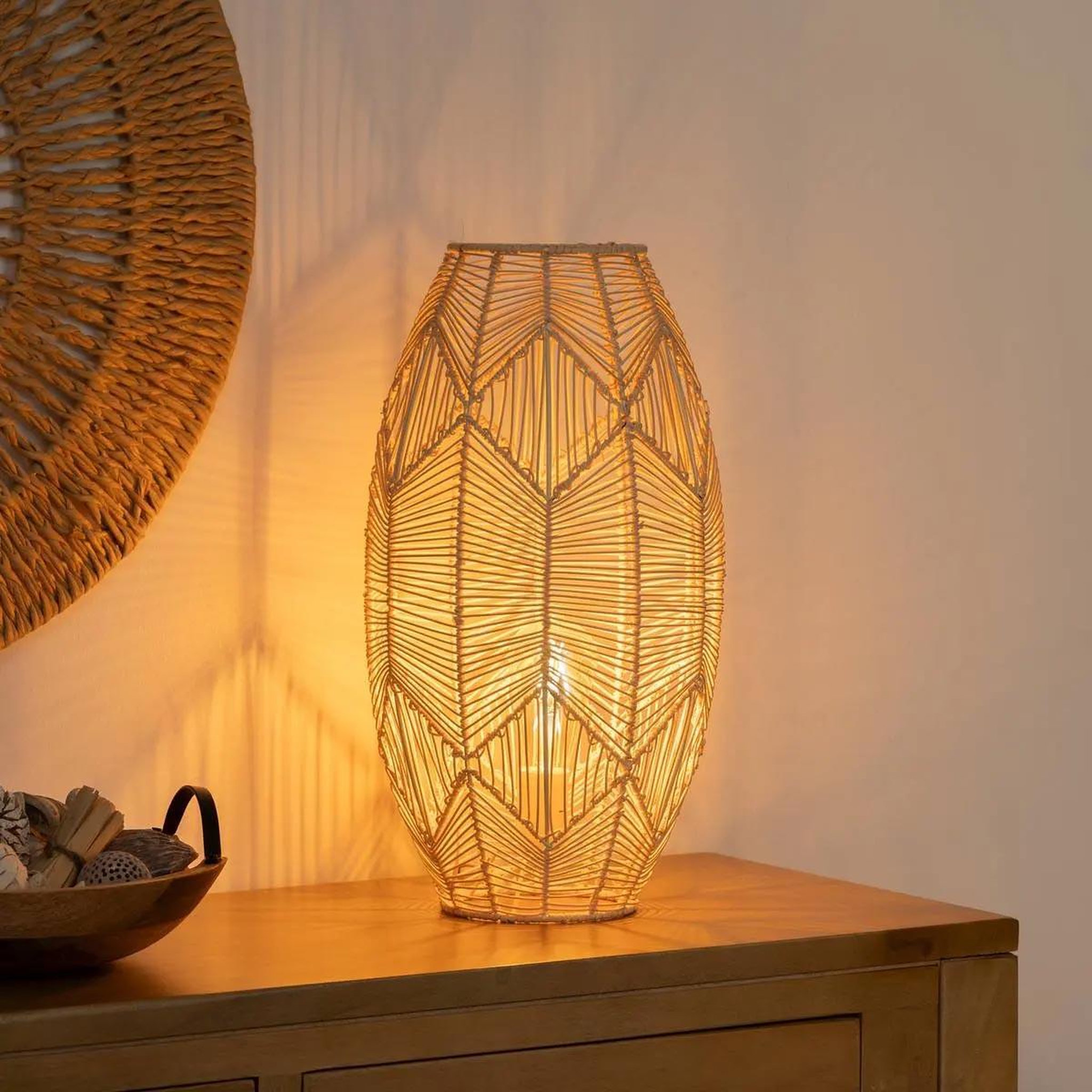 Voir la diapositive 3 : ATMOSPHERA Lampe à Poser sur Pied  Kita  48cm Beige