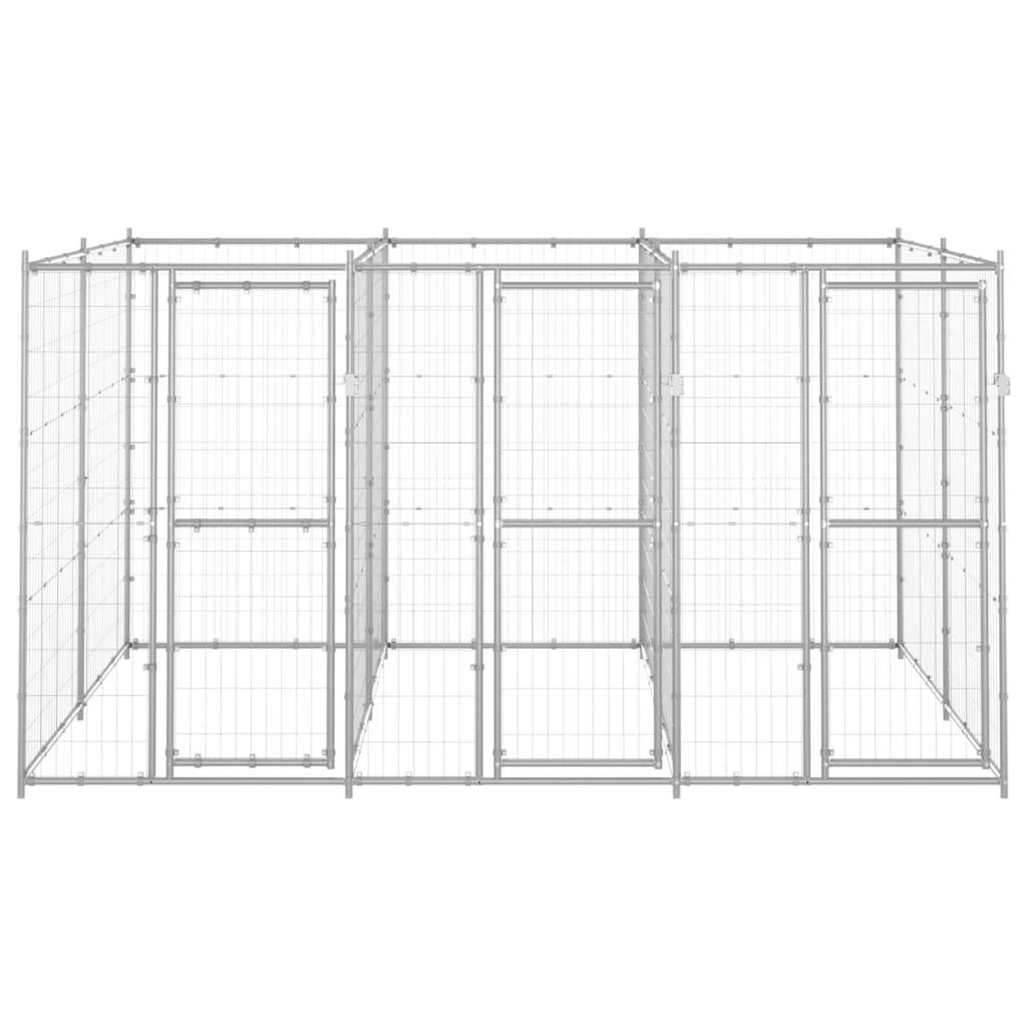 Voir la diapositive 2 : VIDAXL Chenil exterieur Acier galvanise 7,26 m²