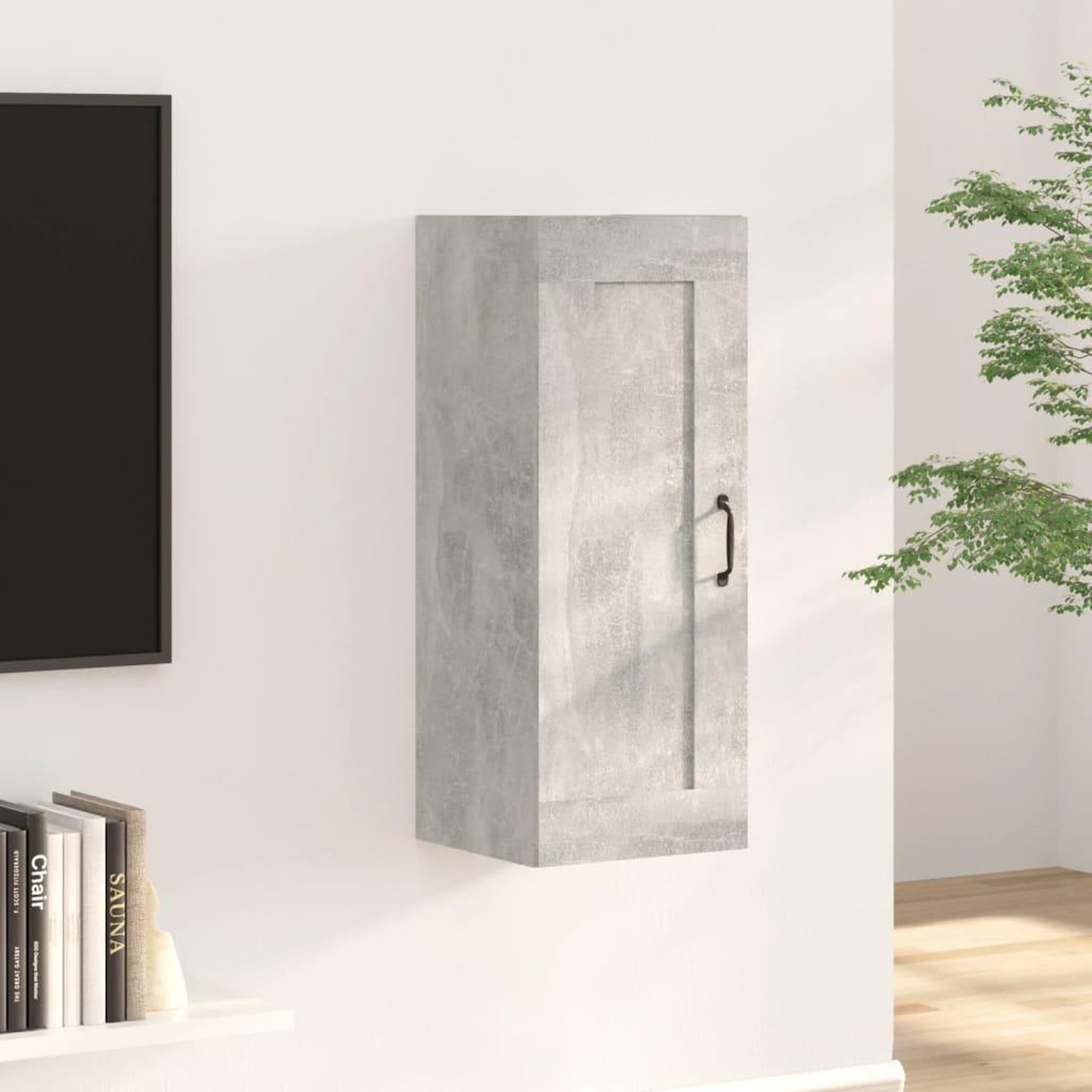 Voir la diapositive 1 : VIDAXL Armoire suspendue Gris beton 35x34x90 cm Bois d'ingenierie