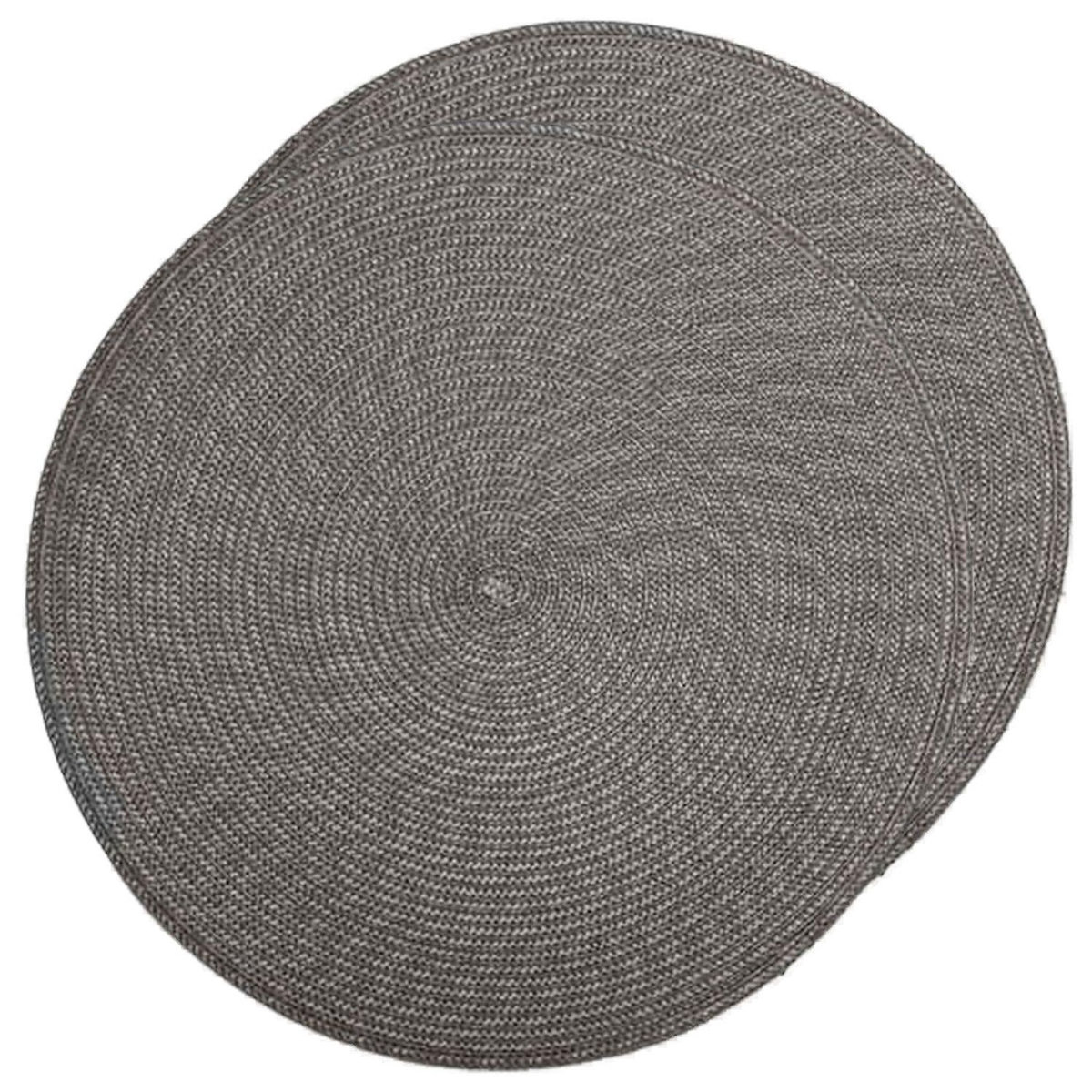 SECRET DE GOURMET Lot de 2 sets de table Tressés Ronds - Diam. 38 cm - Noir