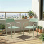 Voir la diapositive 4 : OUTSUNNY Lot de 2 chaises de jardin empilables métal vert d'eau