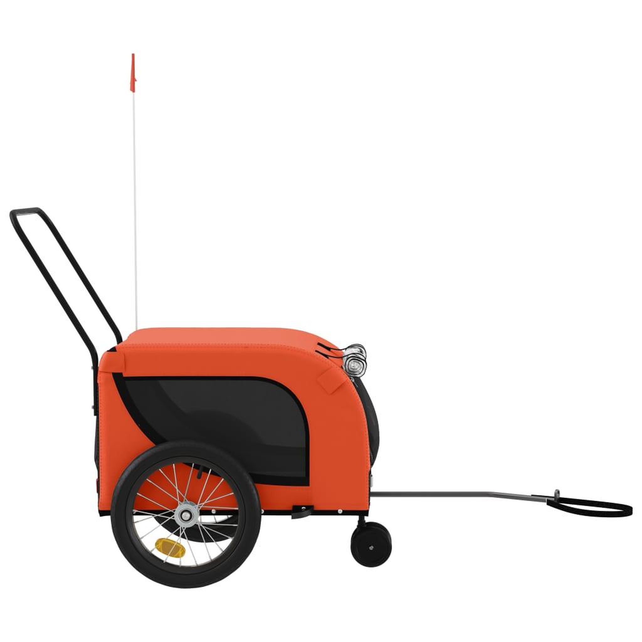 Voir la diapositive 5 : VIDAXL Remorque de velo pour animaux de compagnie orange et noir
