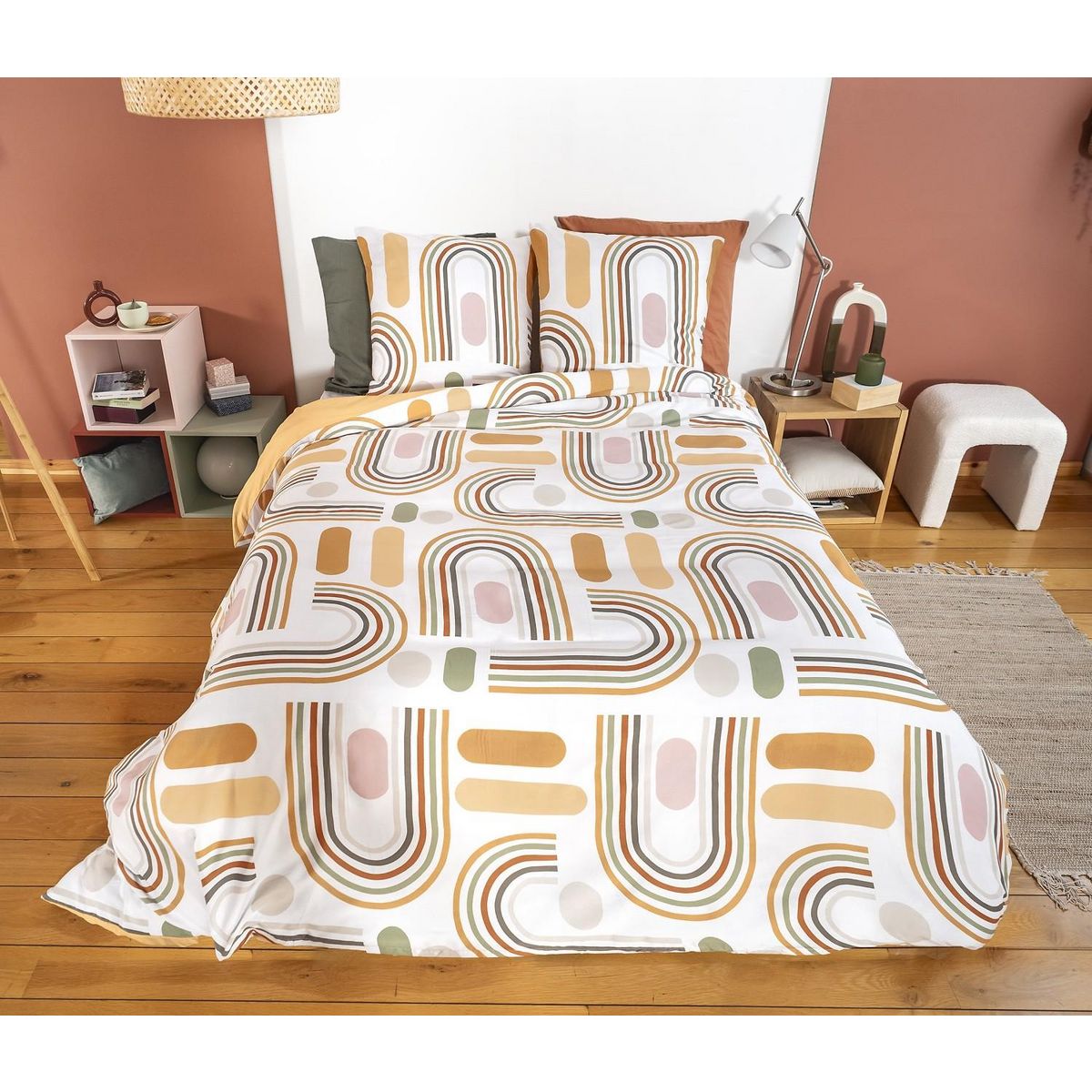 Home collection Parure de couette 3pcs 240x220cm microfibre karting