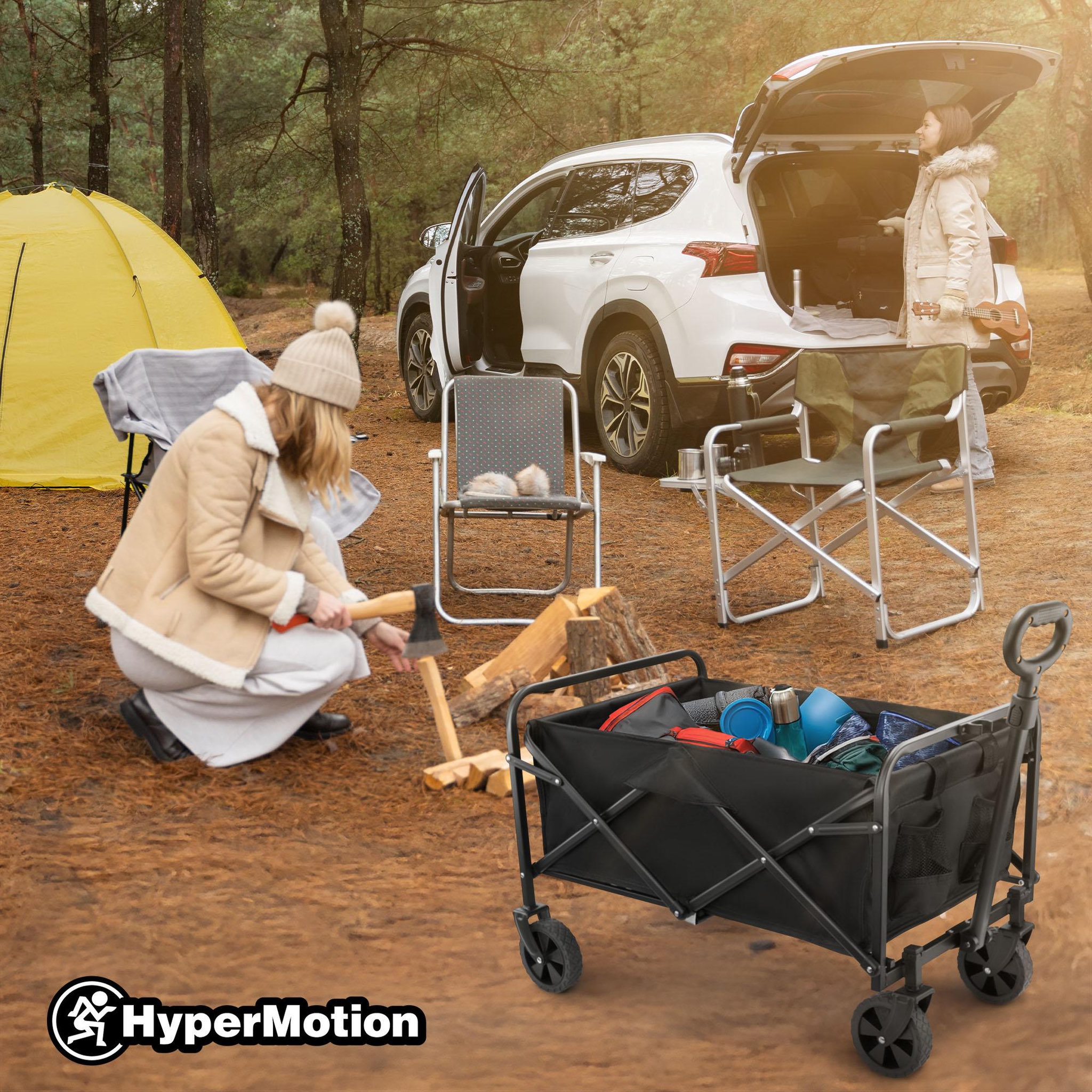 Voir la diapositive 2 : HYPERMOTION Chariot de Transport Pliable HyperMotion 80L, Trolley Compact 80kg en acier, Roues tout-terrain 7