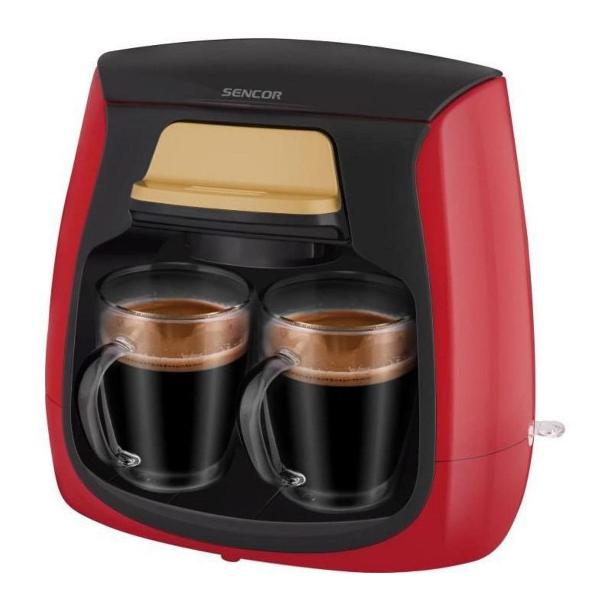 SENCO Machine a café - SENCOR - SCE 2101RD - 0,3 L - 500 W - 2 tasses incluses - Rouge