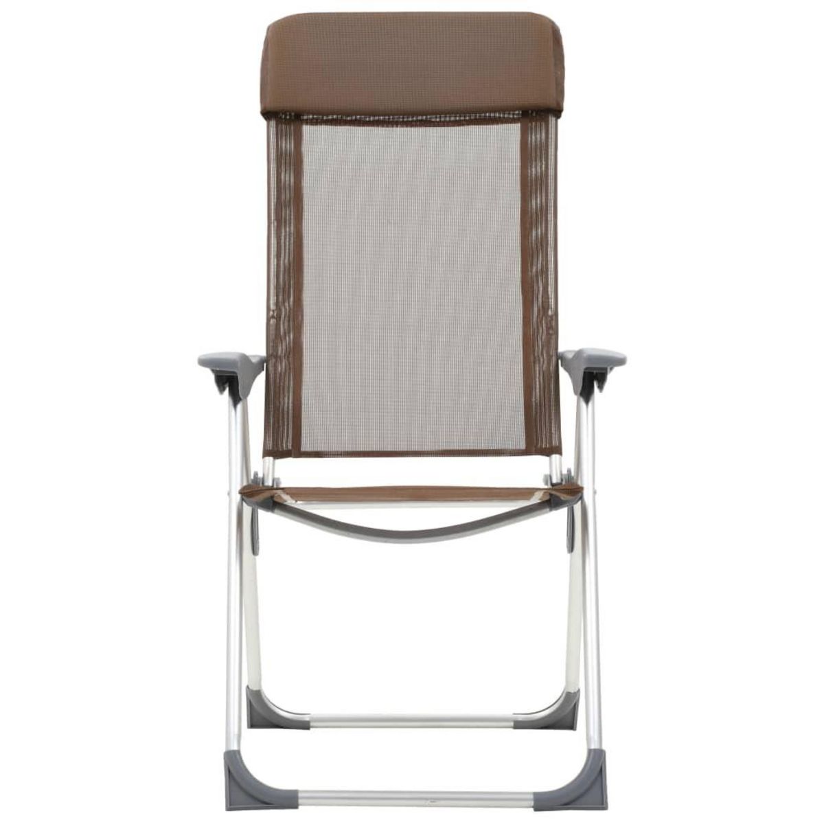 VIDAXL Chaises de camping pliables lot de 4 Marron Aluminium