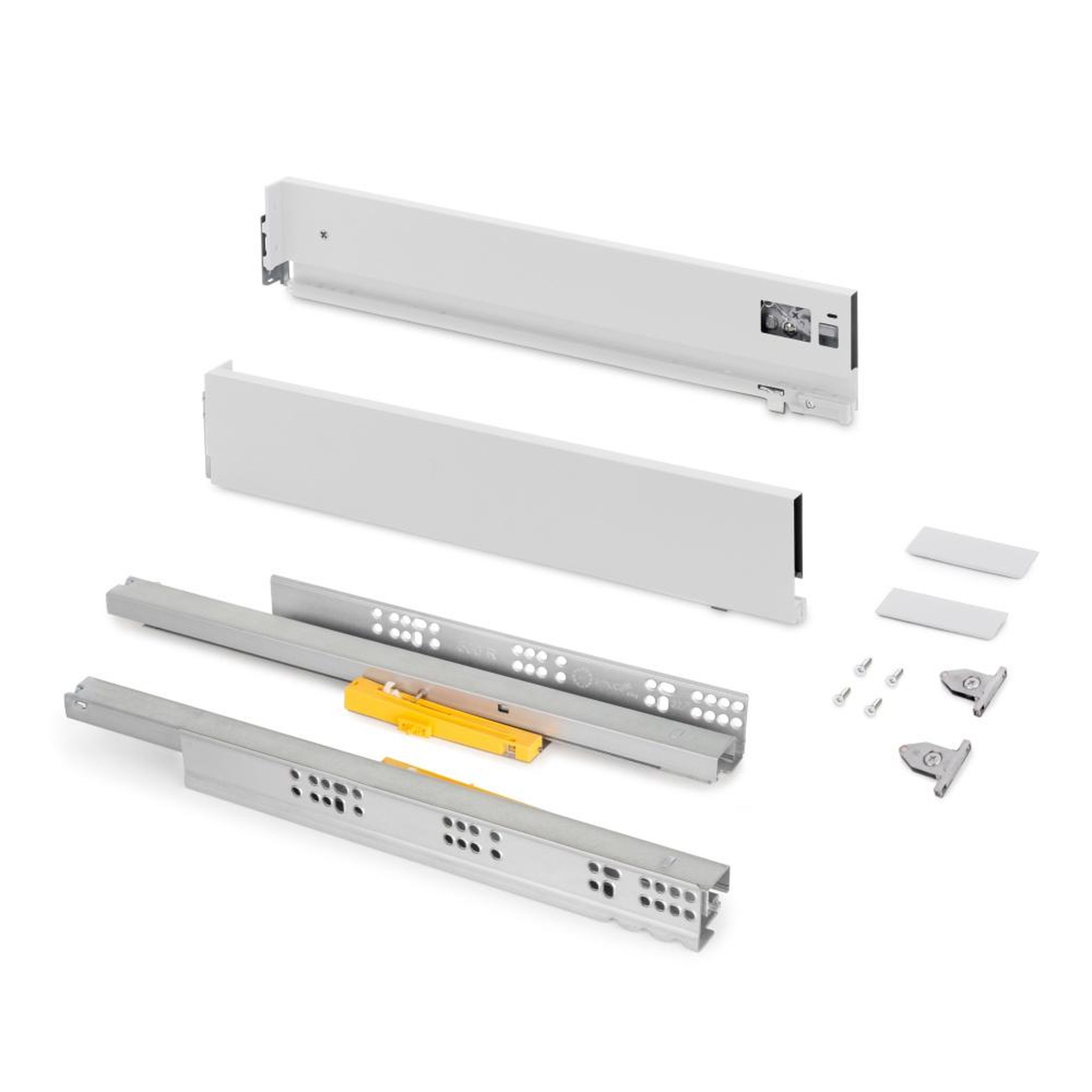 EMUCA SRL Tiroir extérieur Vertex Push Synchro avec réglages 3D -  hauteur 93mm  -  40kg -  profondeur 500mm -  Acier -  Peint en blanc