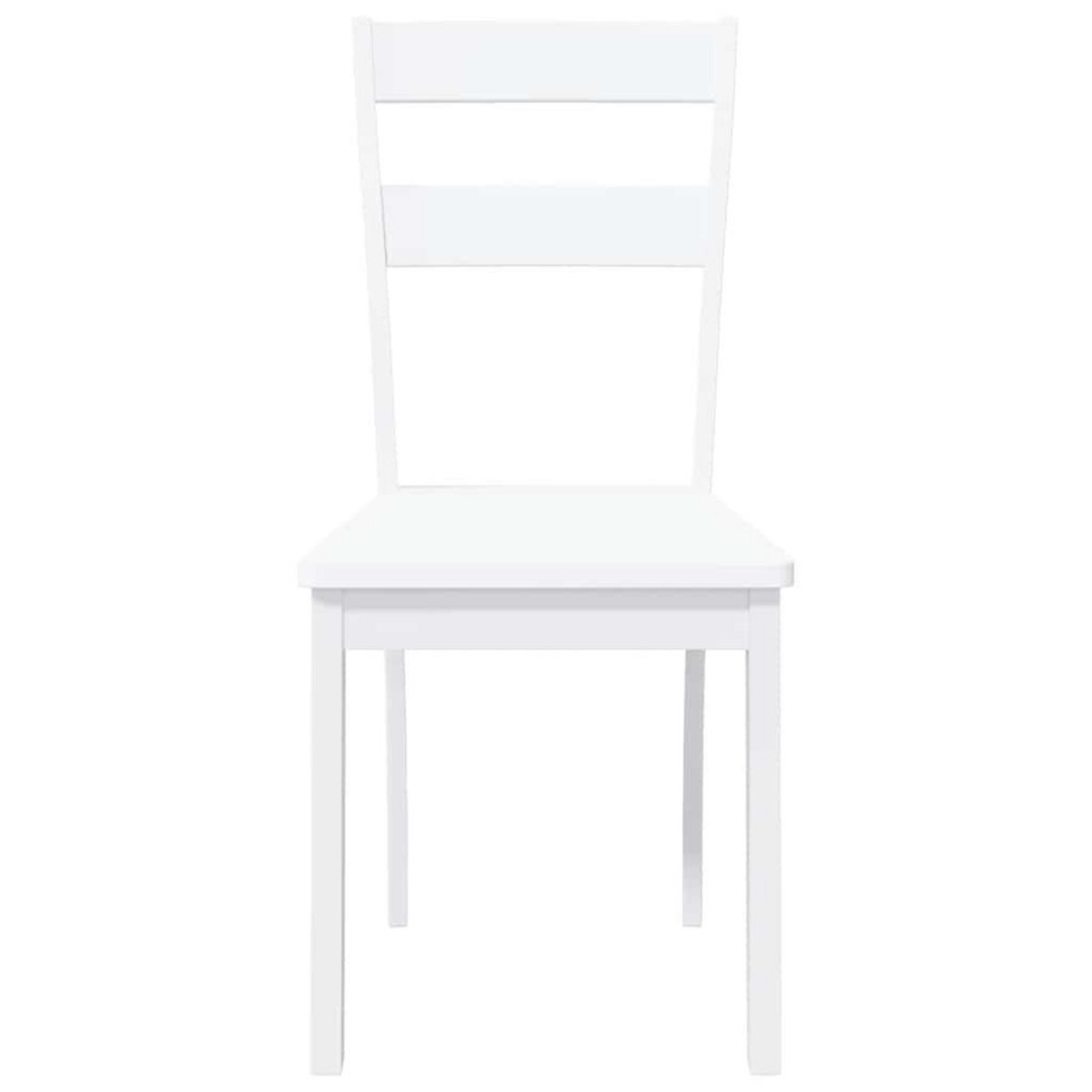 VIDAXL Chaises a manger 2 pcs blanc bois massif caoutchouc