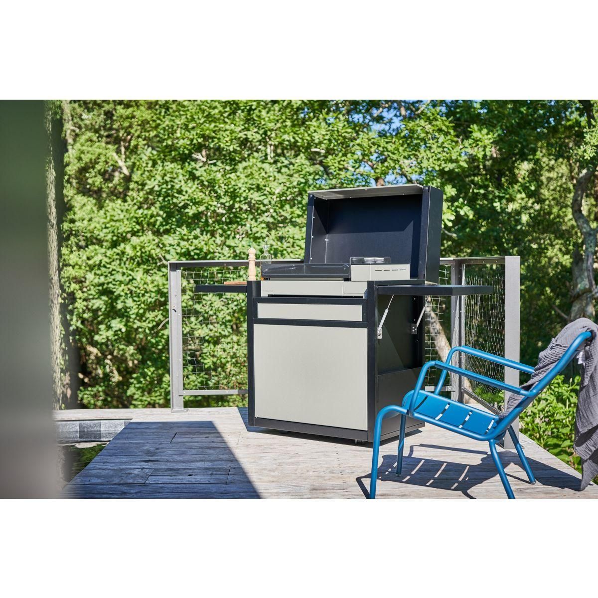 FORGE ADOUR Capot acier noir pour chariot et plancha - cpapcng60