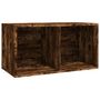 Voir la diapositive 2 : VIDAXL Boîte de rangement a disques vinyle Chene fume 71x34x36 cm Bois