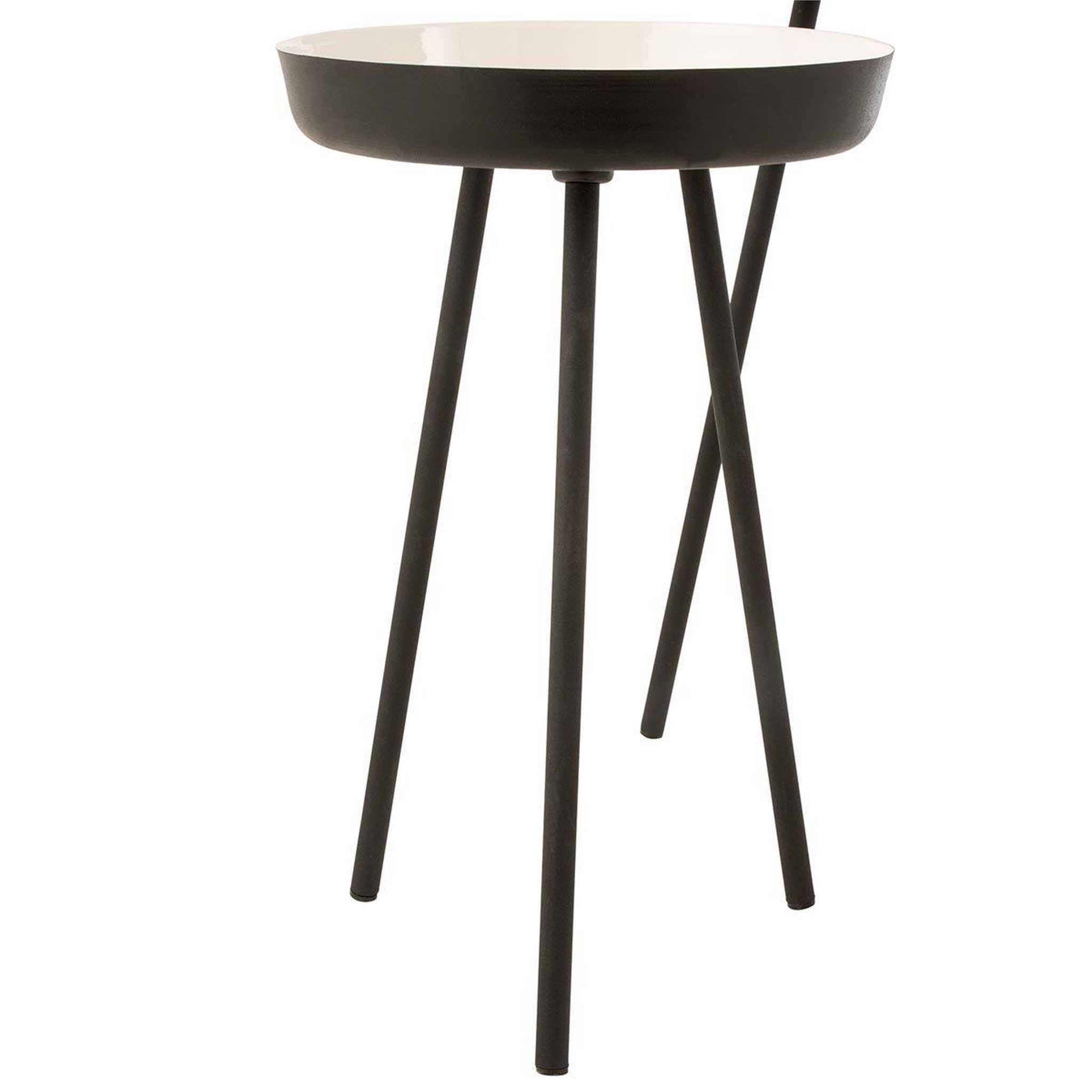 Voir la diapositive 3 : J-LINE Lot de 3 tables gigognes  pulta  67cm noir & blanc