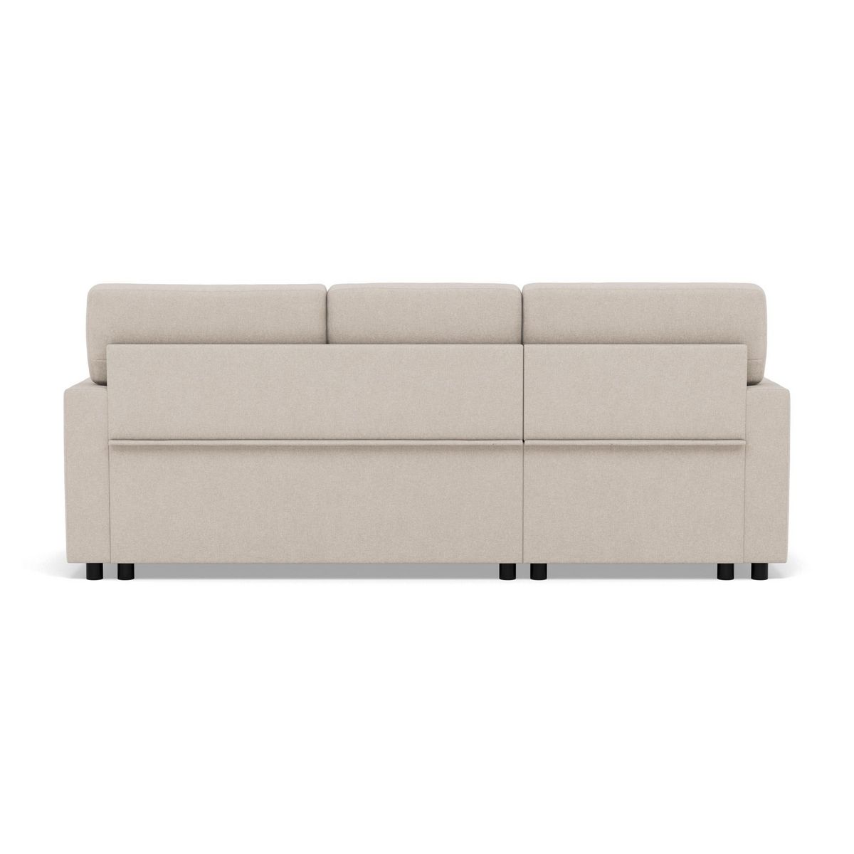 BEST MOBILIER Meiya - canapé d'angle réversible 4 places convertible avec coffre en tissu