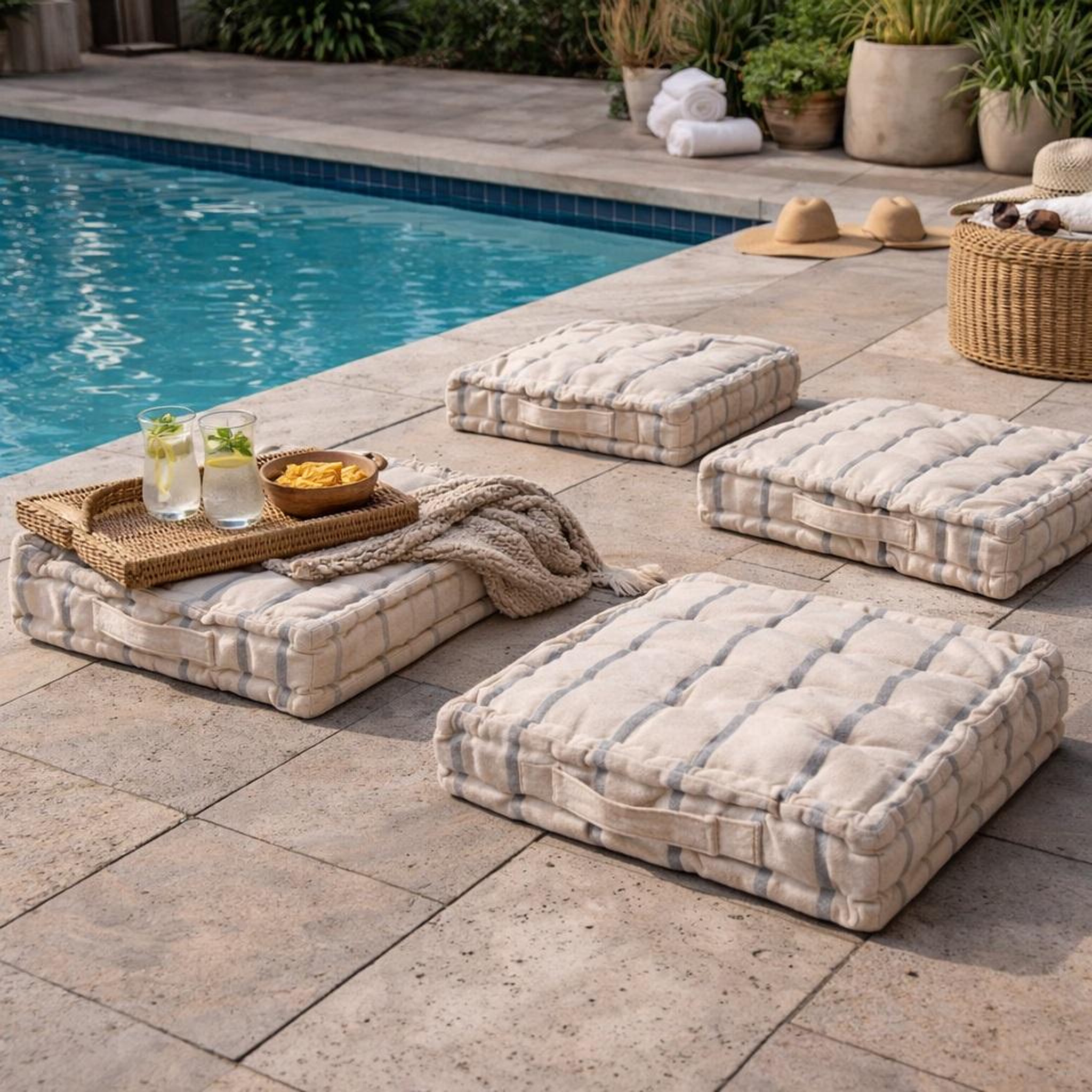 Voir la diapositive 2 : Eden Coussin de sol st tropez design et moderne