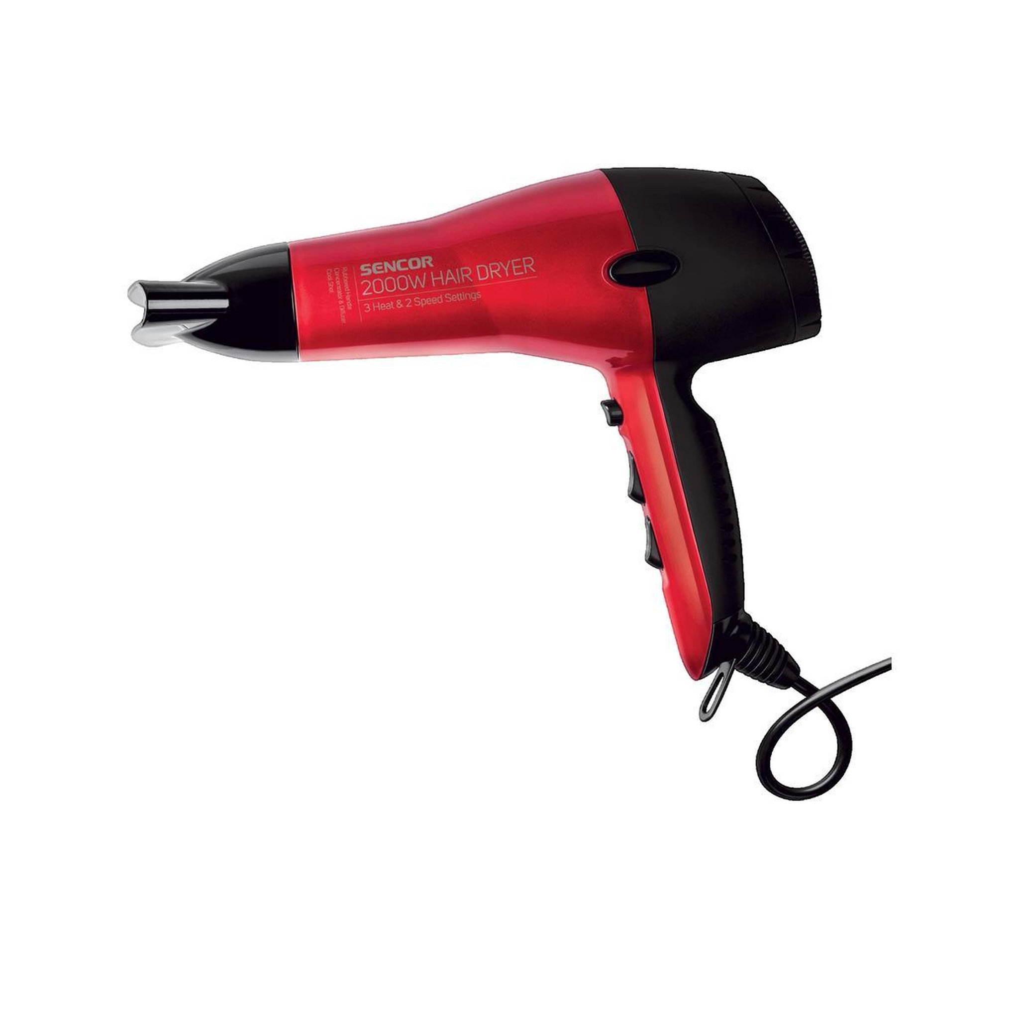 SENCO Sèche-cheveux Sencor SHD 6701RD rouge avec diffuseur