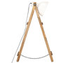 Voir la diapositive 3 : VIDAXL Lampadaire Blanc E27 Bois de manguier massif