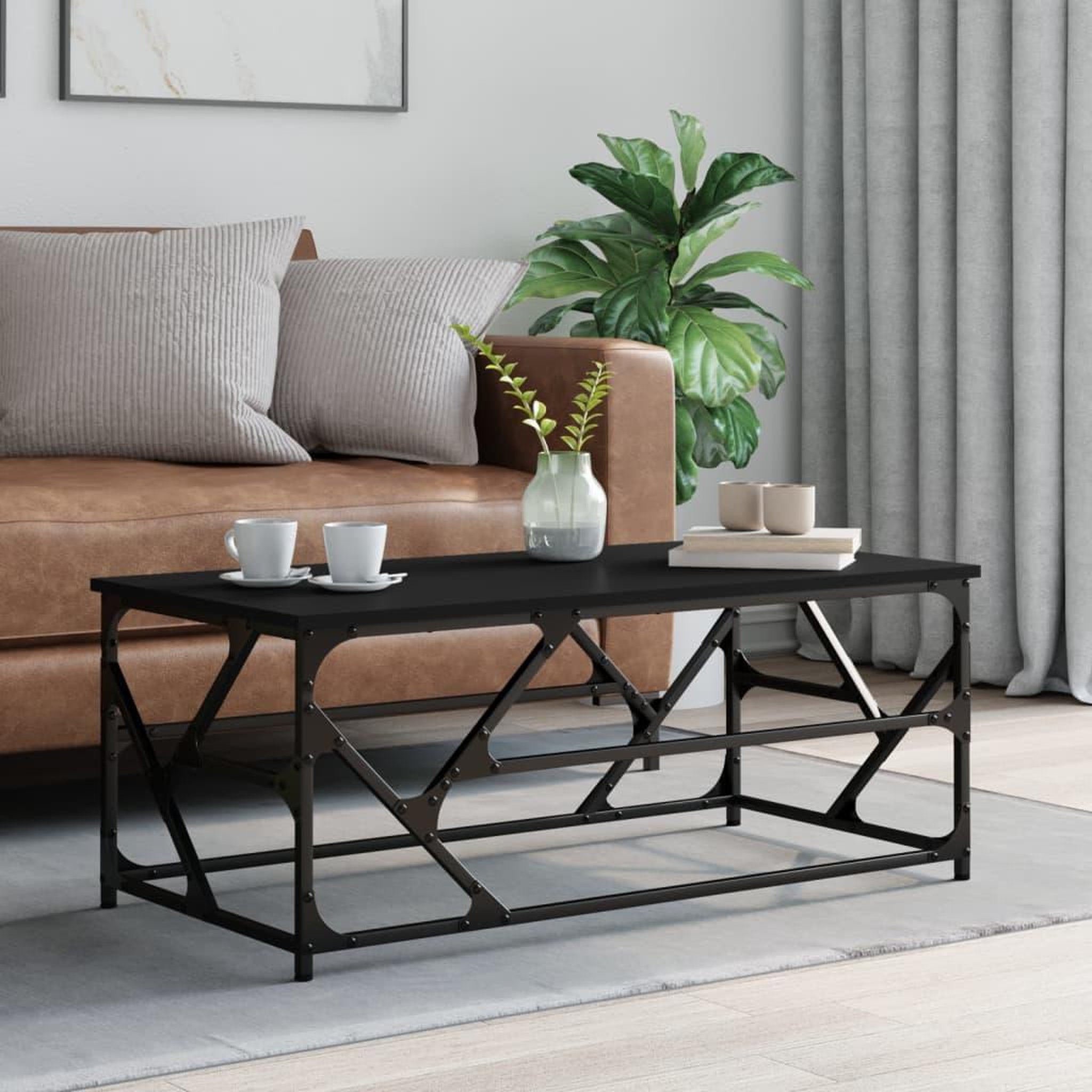 VIDAXL Table basse Noir 100x50x40 cm Bois d'ingenierie