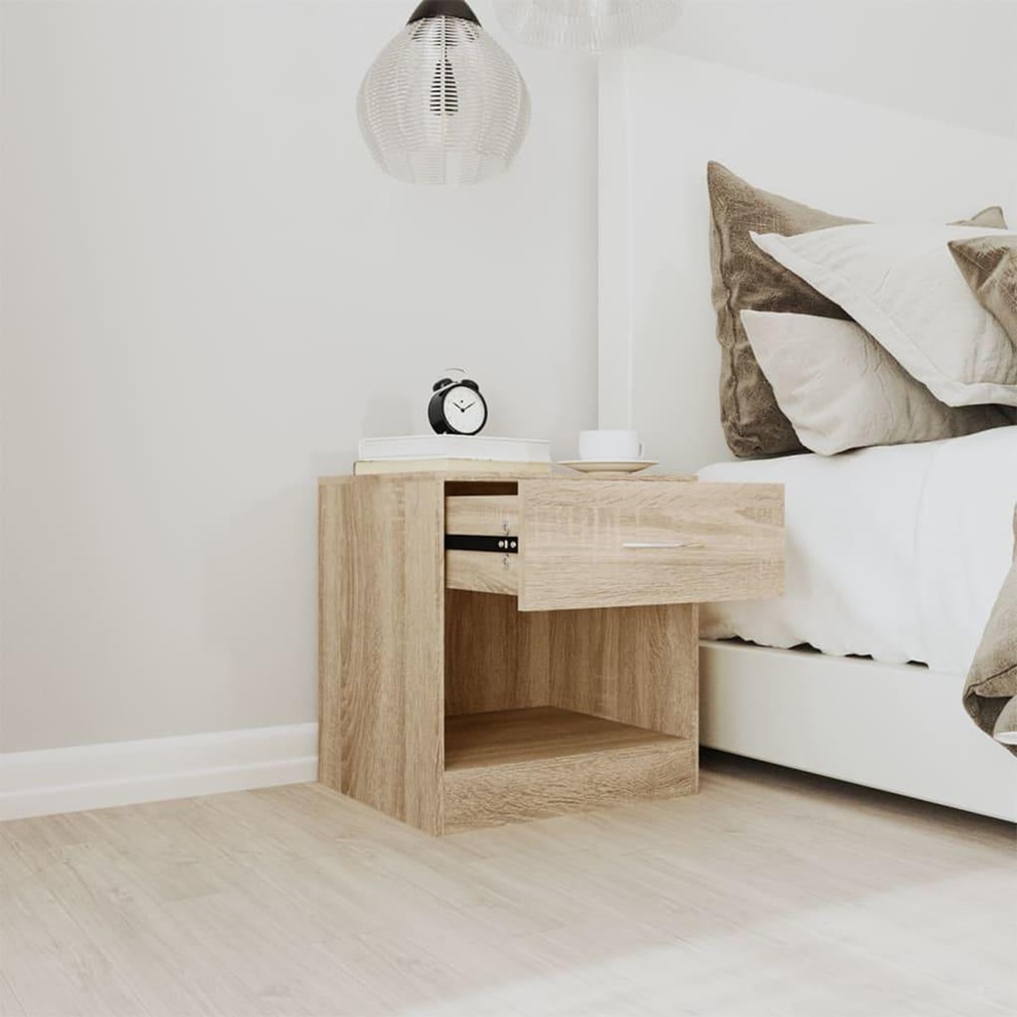 Voir la diapositive 4 : VIDAXL Table de chevet 2 pcs avec tiroir Couleur de chene