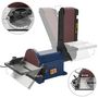 Voir la diapositive 4 : VIDAXL Ponceuse a disque et a bande electrique 500 W 200 mm