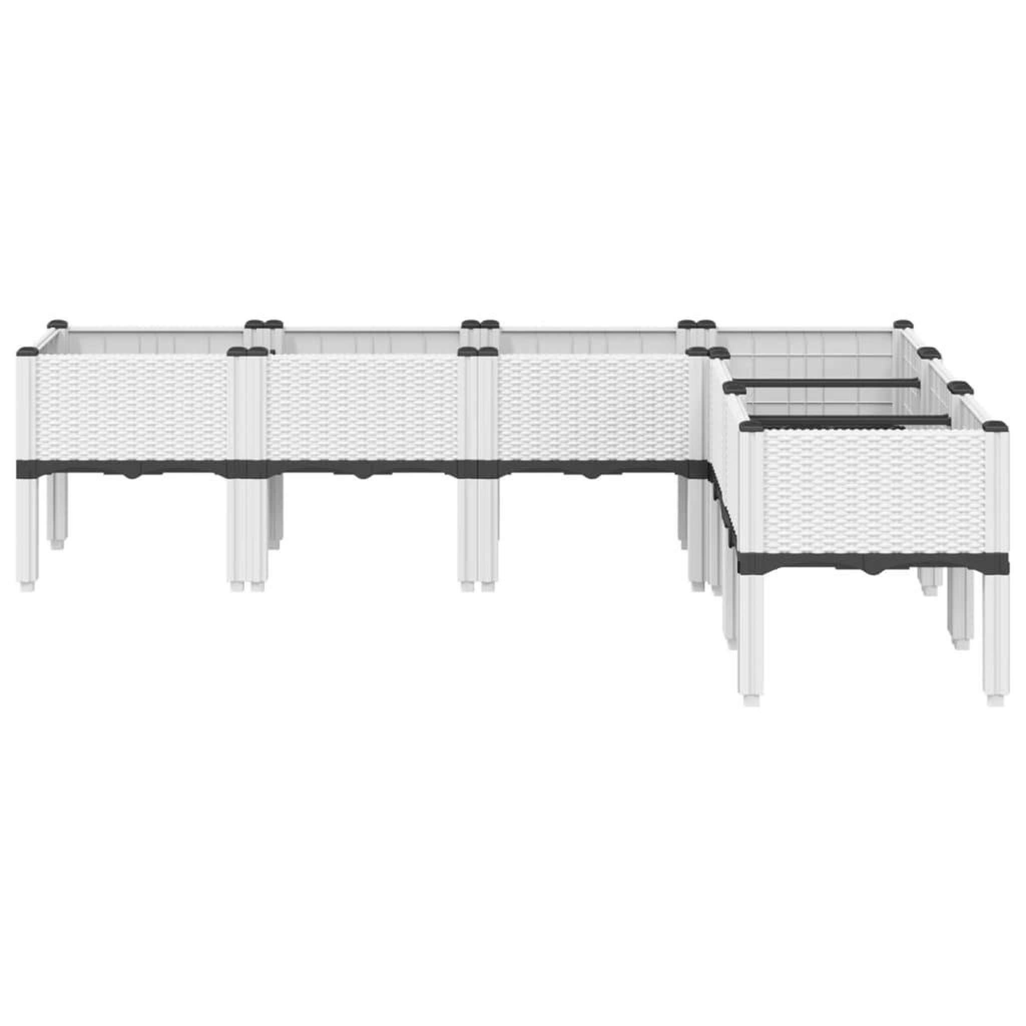 Voir la diapositive 3 : VIDAXL Jardiniere avec pieds blanc 160x120x42 cm PP
