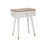 Paris Prix Table de Chevet 1 Tiroir  Matera  62cm Blanc & Naturel