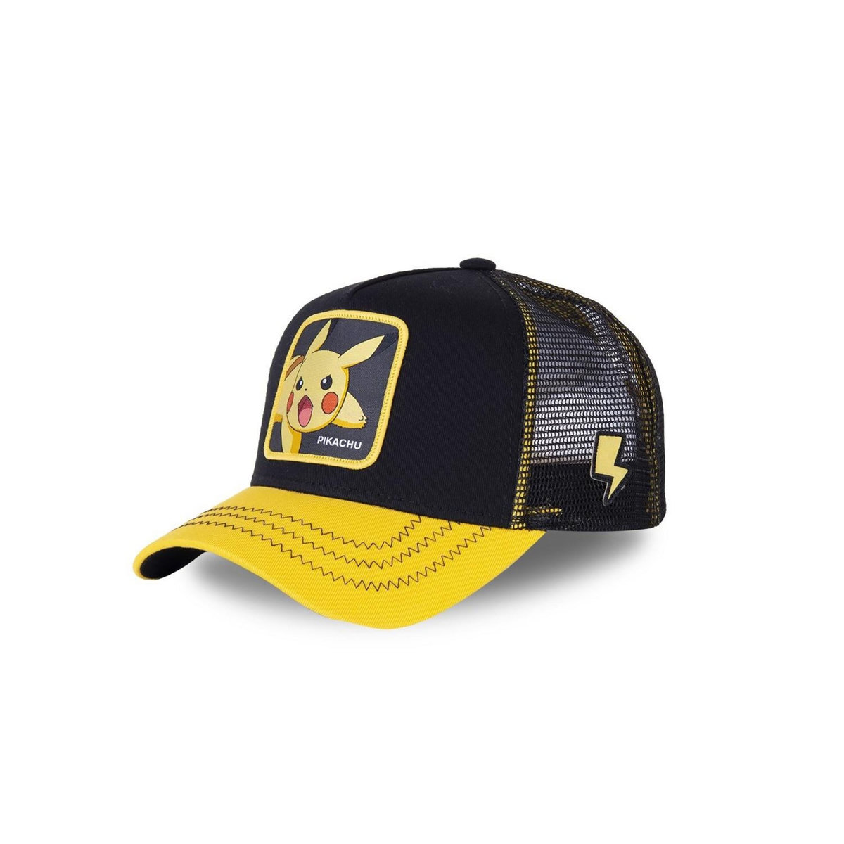 CAPSLAB Casquette Capslab trucker Pokemon Pikachu Noir Visière Jaune