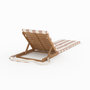 Voir la diapositive 5 : Rendez vous déco Chaise longue de plage pliable en tissu rayé écru et taupe-Balabac