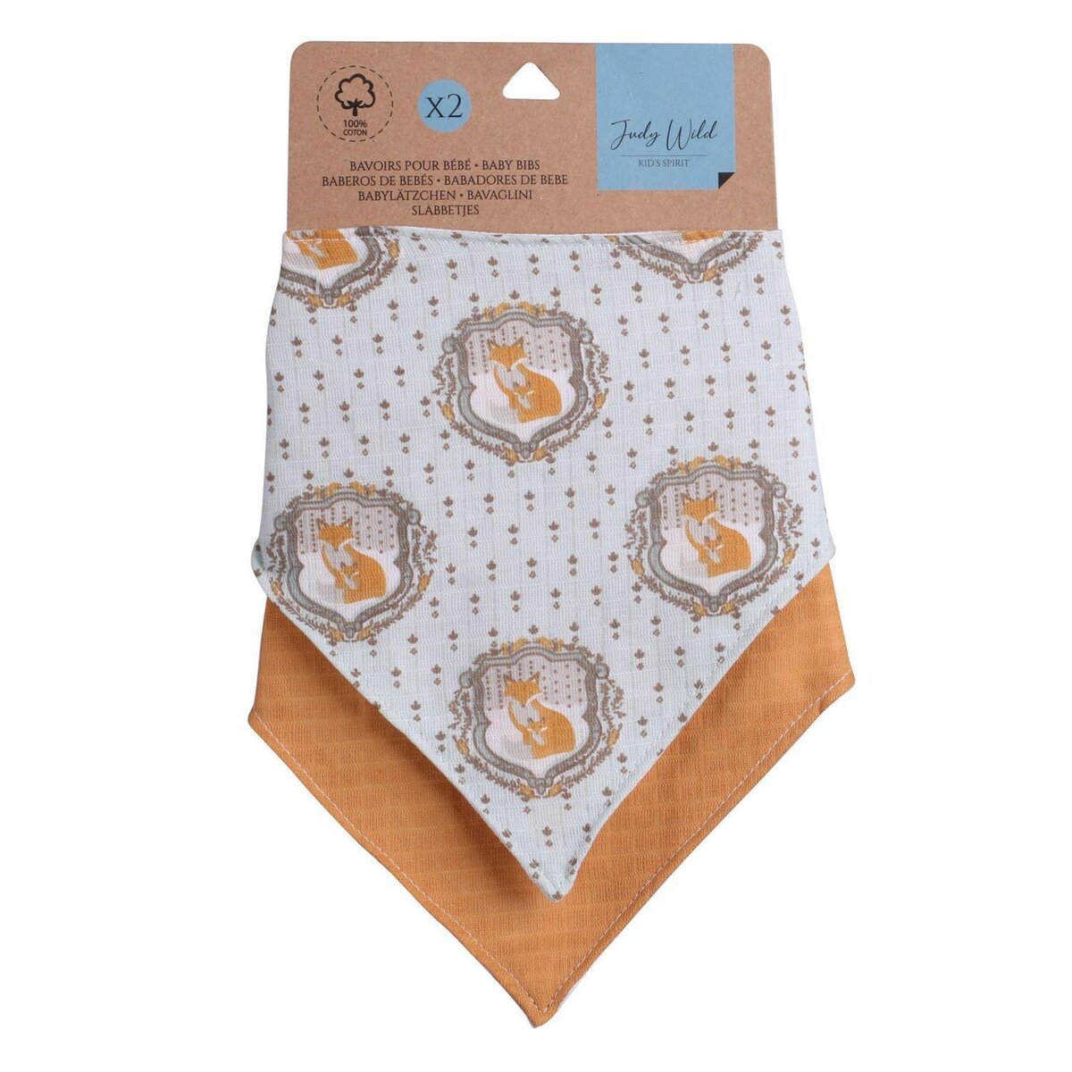 TOILINUX Lot de 2 bavoirs bandana pour enfant