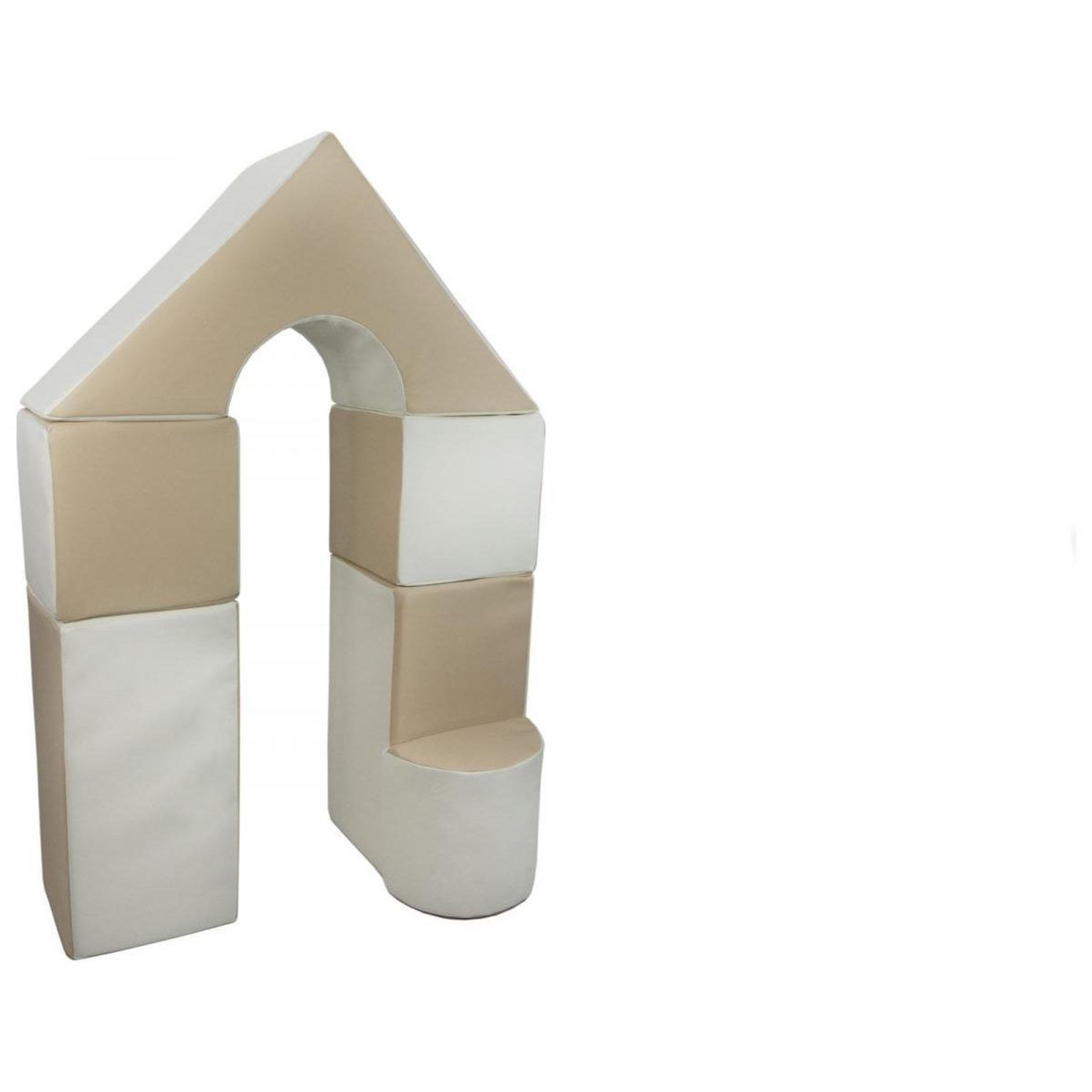 VELINDA Petit château - lot de 11 blocs en mousse pour le jeu blanc, cappuccino