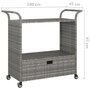Voir la diapositive 6 : VIDAXL Chariot de bar avec tiroir Gris 100x45x97 cm Resine tressee