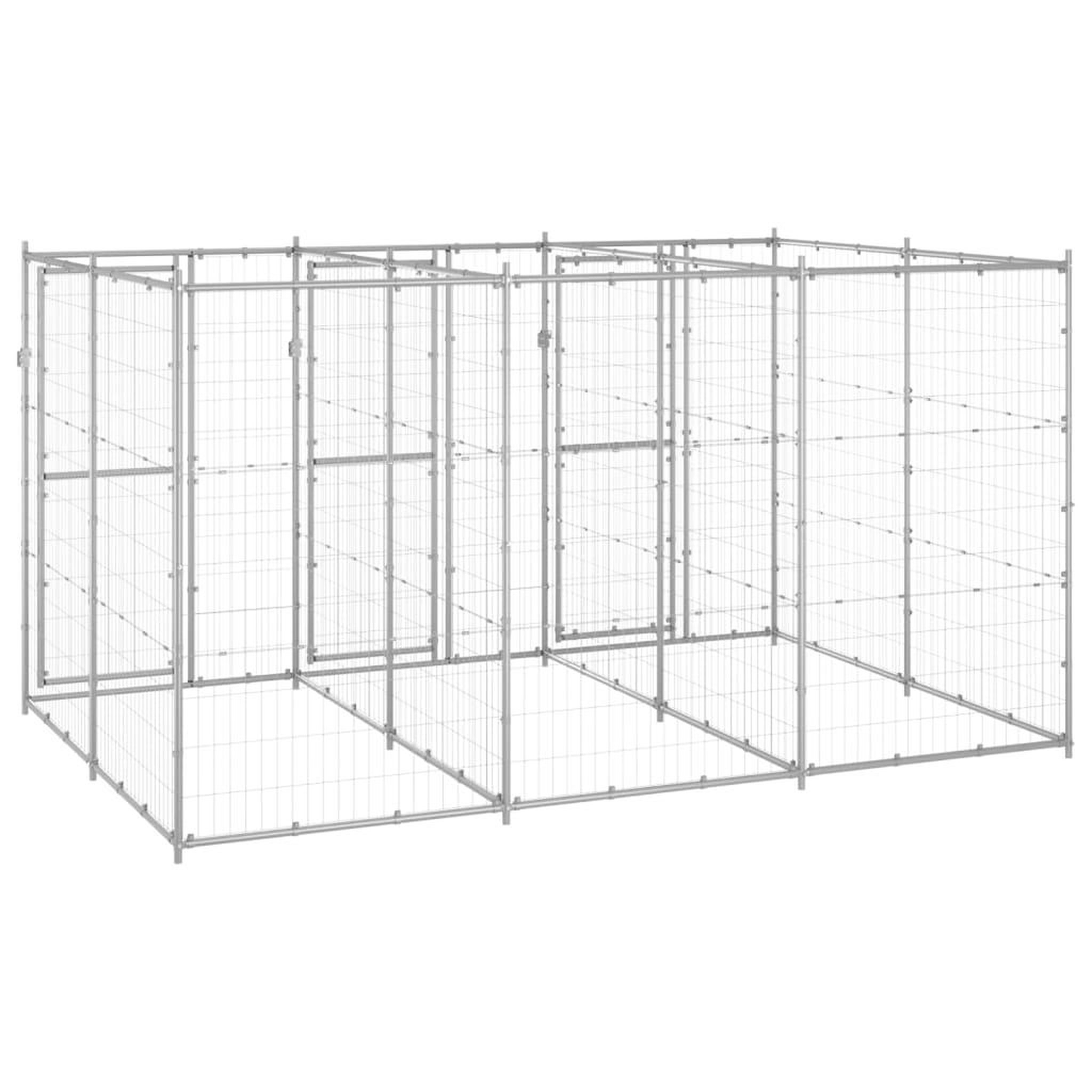 Voir la diapositive 4 : VIDAXL Chenil exterieur Acier galvanise 7,26 m²