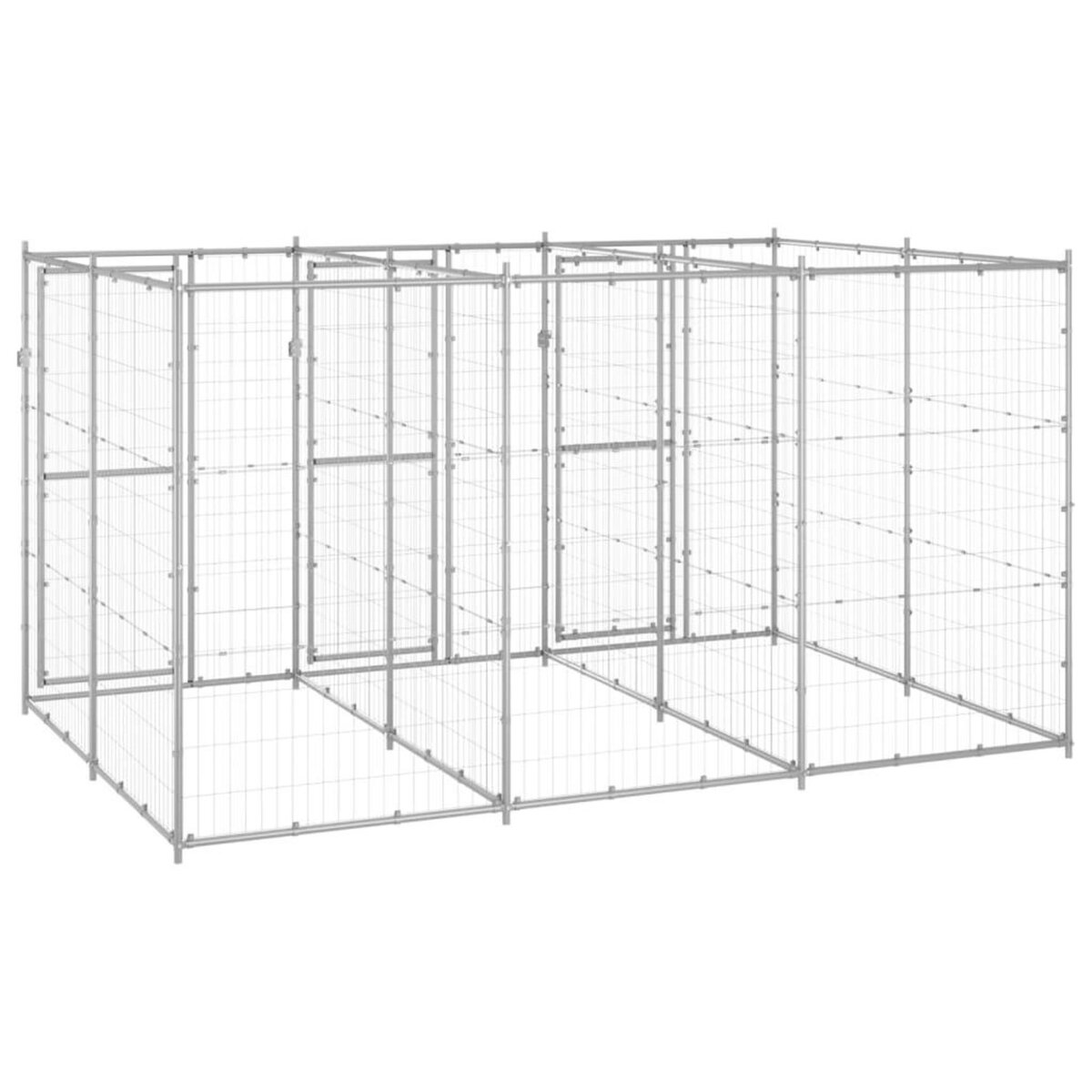 VIDAXL Chenil exterieur Acier galvanise 7,26 m²