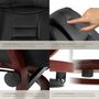 Voir la diapositive 5 : tectake Fauteuil relax pied rond avec repose-pieds noir/marron