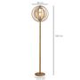 Voir la diapositive 3 : HOMCOM Lampadaire sur Pied Circulaire 40 W Max. Abat-Jour bois naturel clair dim. Ø 38 x 160 cm