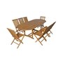 CEMONJARDIN Salon de jardin en teck grade C Lombok : table ovale + 8 chaises